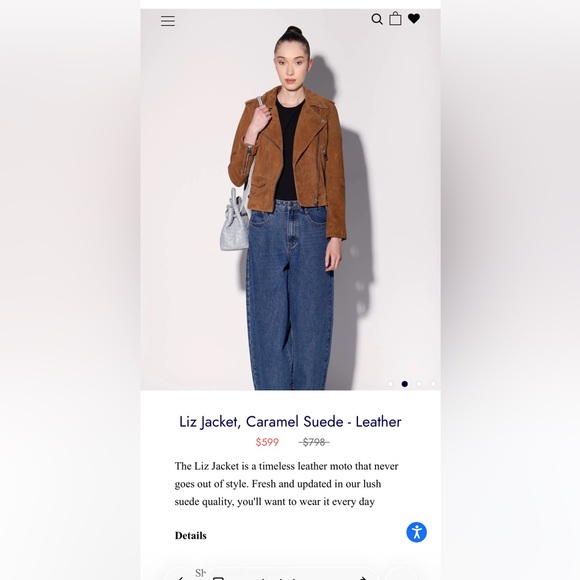 Walter Baker Tan Leather Jacket - Picture 3 of 3